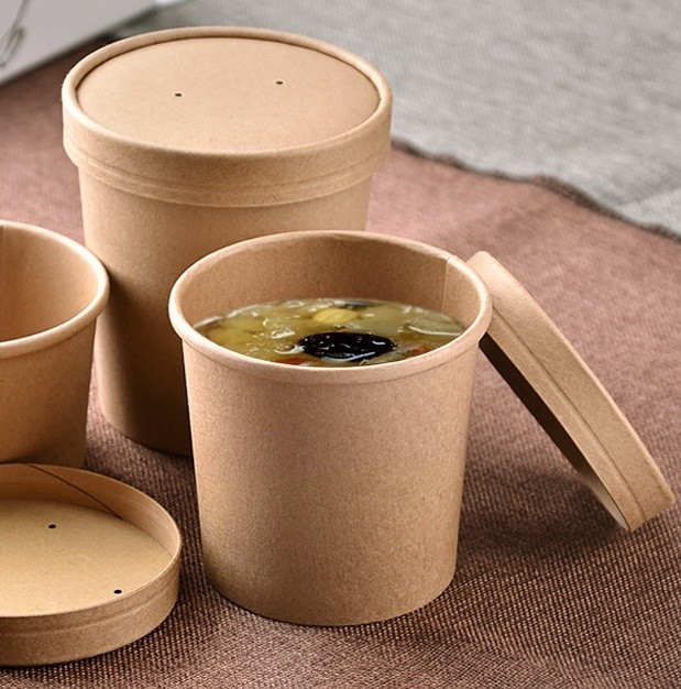 ECO kraft disposable taleware and food packaging Kraft take-out food containers