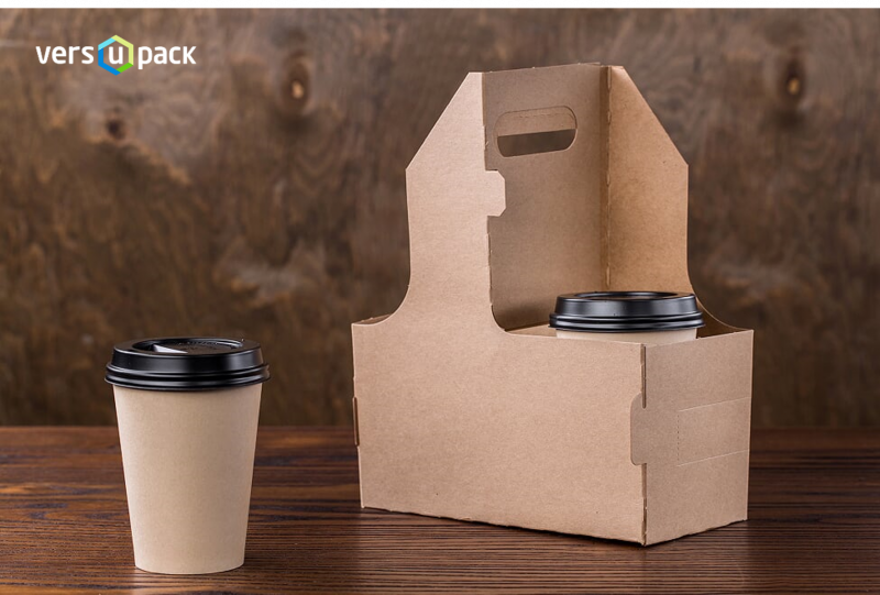 Kraft Paperboard Cup Holder for 2 and 4 cups