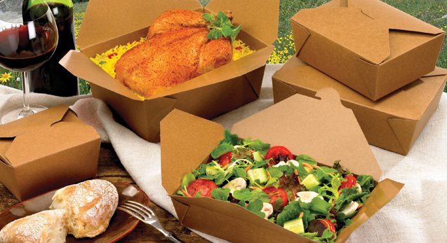 Ланч-боксы и бумажные контейнеры из крафт для еды на вынос