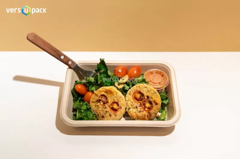 MAP trays for food. MAP trays heat-sealable with compostable film.