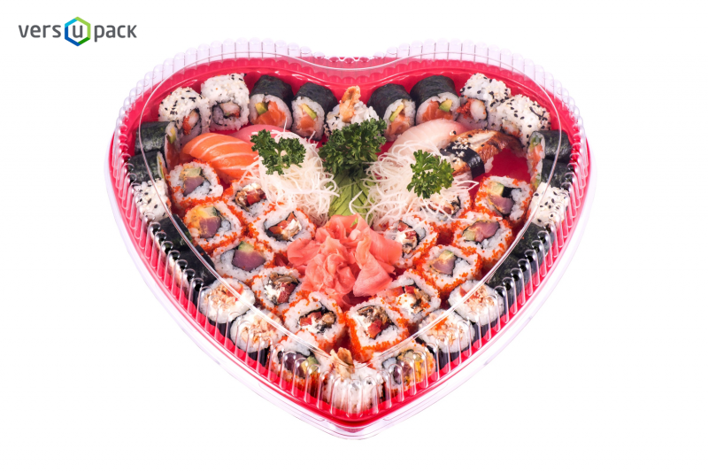 Valentine's Day Heart Shaped Take-Out Sushi Platters