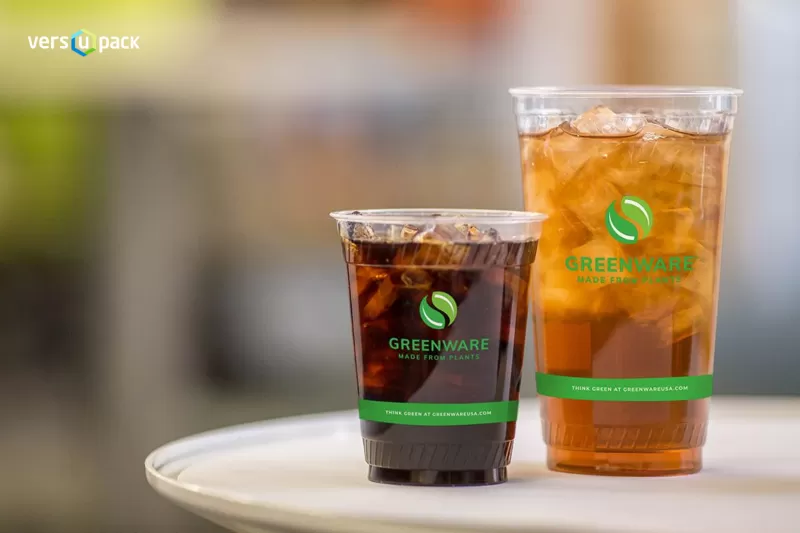 Compostable and biodegradable cups for cold drinks, disposable PLA cups for juices and smoothies