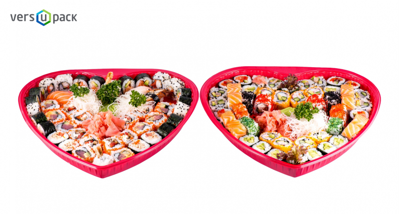 Valentine's Day Heart Shaped Take-Out Sushi Platters