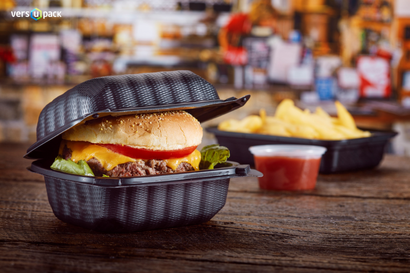 Sustainable burger clamshell boxes