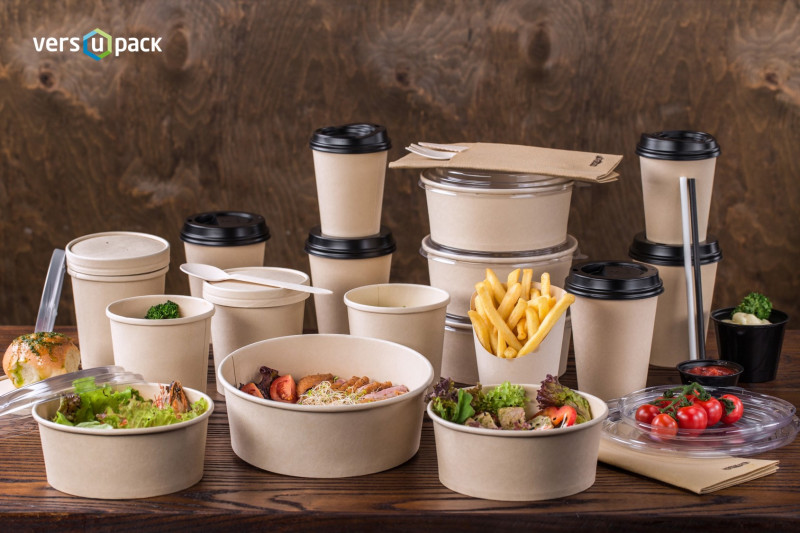 Biodegradable Bamboo Paper Take Out Disposable Containers